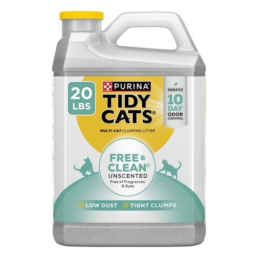 Purina  Free & Clean Unscented Cat Litter, Scoopable, Low Dust, Odor Control, 14 Lb. Jug